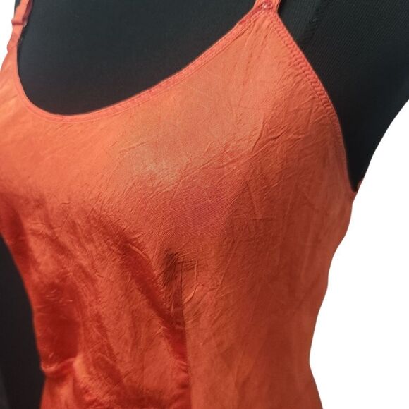 Vintage Snip-It Slip Size36 Tomato Red Orange Midi Adjustable Spaghetti Straps - Picture 9 of 12